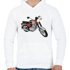 PRINTFASHION Jawa 350 - Férfi kapucnis pulóver - Fehér
