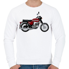 PRINTFASHION Jawa 350  - Férfi pulóver - Fehér férfi pulóver, kardigán