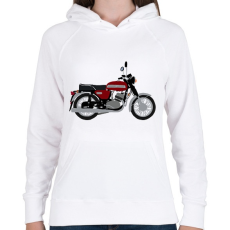PRINTFASHION Jawa 350  - Női kapucnis pulóver - Fehér