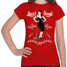 PRINTFASHION Jazz &amp; Soul - Női póló - Piros női póló