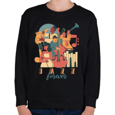 PRINTFASHION Jazz forever - Gyerek pulóver - Fekete