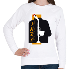 PRINTFASHION Jazz-Jazz - Női pulóver - Fehér női pulóver, kardigán