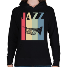 PRINTFASHION Jazz music - Női kapucnis pulóver - Fekete