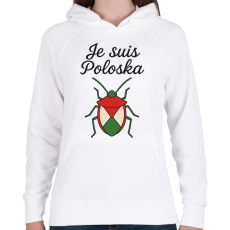 PRINTFASHION Je suis poloska - Női kapucnis pulóver - Fehér