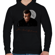 PRINTFASHION Jean-Paul Belmondo - Férfi kapucnis pulóver - Fekete