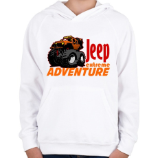 PRINTFASHION jeep extreme1 - Gyerek kapucnis pulóver - Fehér
