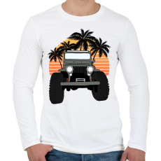 PRINTFASHION Jeep - Férfi hosszú ujjú póló - Fehér