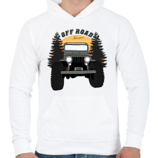 PRINTFASHION Jeep - Férfi kapucnis pulóver - Fehér férfi pulóver, kardigán