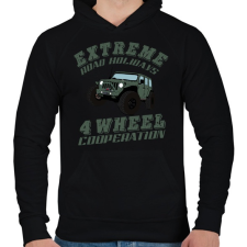 PRINTFASHION jeep - Férfi kapucnis pulóver - Fekete férfi pulóver, kardigán