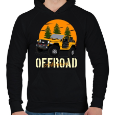 PRINTFASHION jeep - Férfi kapucnis pulóver - Fekete férfi pulóver, kardigán