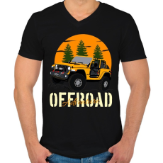 PRINTFASHION jeep - Férfi V-nyakú póló - Fekete