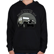 PRINTFASHION Jeep - Gyerek kapucnis pulóver - Fekete gyerek pulóver, kardigán