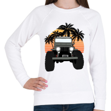 PRINTFASHION Jeep - Női pulóver - Fehér női pulóver, kardigán