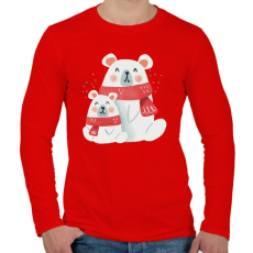 PRINTFASHION Jegesmacikák - Férfi hosszú ujjú póló - Piros