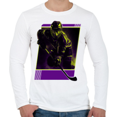 PRINTFASHION Jéghokis - Férfi hosszú ujjú póló - Fehér