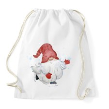 PRINTFASHION jégkorcsolyázó manó - Sportzsák, Tornazsák - Fehér tornazsák