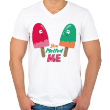 PRINTFASHION Jégkrémek - Férfi V-nyakú póló - Fehér férfi póló