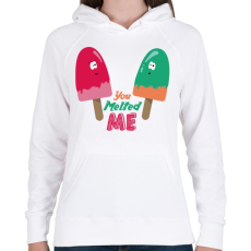 PRINTFASHION Jégkrémek - Női kapucnis pulóver - Fehér