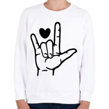 PRINTFASHION Jelbeszéd - I love you - Gyerek pulóver - Fehér gyerek pulóver, kardigán