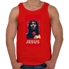 PRINTFASHION JESUS - Férfi atléta - Piros atléta, trikó