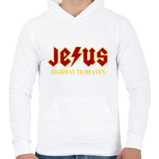 PRINTFASHION Jesus high way to heaven - Férfi kapucnis pulóver - Fehér