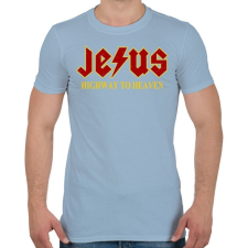 PRINTFASHION Jesus high way to heaven - Férfi póló - Világoskék férfi póló