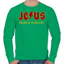 PRINTFASHION Jesus high way to heaven - Férfi pulóver - Zöld férfi pulóver, kardigán