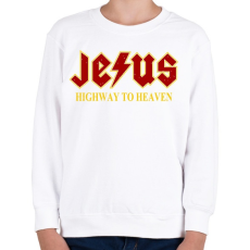 PRINTFASHION Jesus high way to heaven - Gyerek pulóver - Fehér