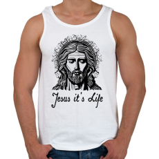 PRINTFASHION jesus its life - Férfi atléta - Fehér