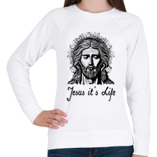 PRINTFASHION jesus its life - Női pulóver - Fehér női pulóver, kardigán