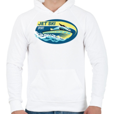 PRINTFASHION Jet-ski - Férfi kapucnis pulóver - Fehér férfi pulóver, kardigán
