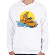 PRINTFASHION Jetski - Gyerek kapucnis pulóver - Fehér