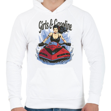 PRINTFASHION Jetskis csaj - Férfi kapucnis pulóver - Fehér férfi pulóver, kardigán