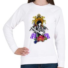 PRINTFASHION Jimi Hendrix - Női pulóver - Fehér női pulóver, kardigán