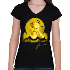 PRINTFASHION jimin - Női V-nyakú póló - Fekete női póló