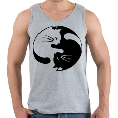 PRINTFASHION Jin jang cicák  - Férfi atléta - Sport szürke