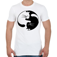 PRINTFASHION Jin jang cicák  - Férfi póló - Fehér