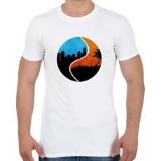 PRINTFASHION Jingjang city and beach - Férfi póló - Fehér