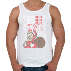 PRINTFASHION Jingle bell Bella Ciao - Férfi atléta - Fehér
