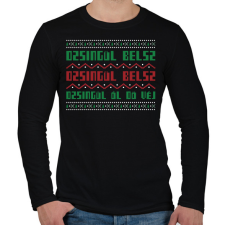 PRINTFASHION JINGLE BELLS 2 - Férfi hosszú ujjú póló - Fekete férfi póló