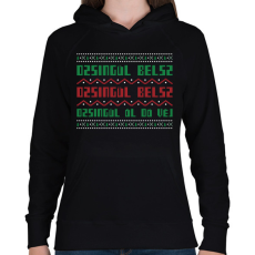 PRINTFASHION JINGLE BELLS 2 - Női kapucnis pulóver - Fekete