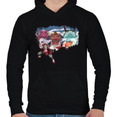 PRINTFASHION Jirayia - Férfi kapucnis pulóver - Fekete