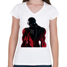 PRINTFASHION Jiren - Női V-nyakú póló - Fehér női póló