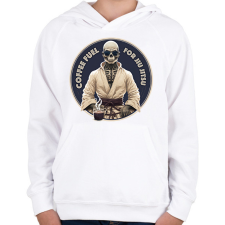 PRINTFASHION Jiu jitsu előtt kávé - Gyerek kapucnis pulóver - Fehér gyerek pulóver, kardigán