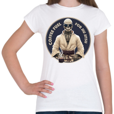 PRINTFASHION Jiu jitsu előtt kávé - Női póló - Fehér