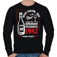 PRINTFASHION Jó bor palackozva - Évszámmal (fehér) - Férfi pulóver - Fekete férfi pulóver, kardigán