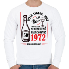 PRINTFASHION Jó bor palackozva - Évszámmal (fekete) - Férfi pulóver - Fehér férfi pulóver, kardigán