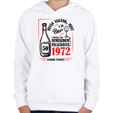 PRINTFASHION Jó bor palackozva - Évszámmal (fekete) - Gyerek kapucnis pulóver - Fehér