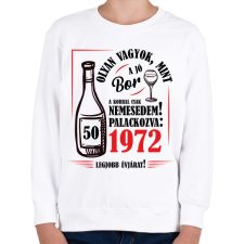 PRINTFASHION Jó bor palackozva - Évszámmal (fekete) - Gyerek pulóver - Fehér gyerek pulóver, kardigán