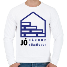 PRINTFASHION Jó házhoz - Jó kőművest - Férfi pulóver - Fehér férfi pulóver, kardigán